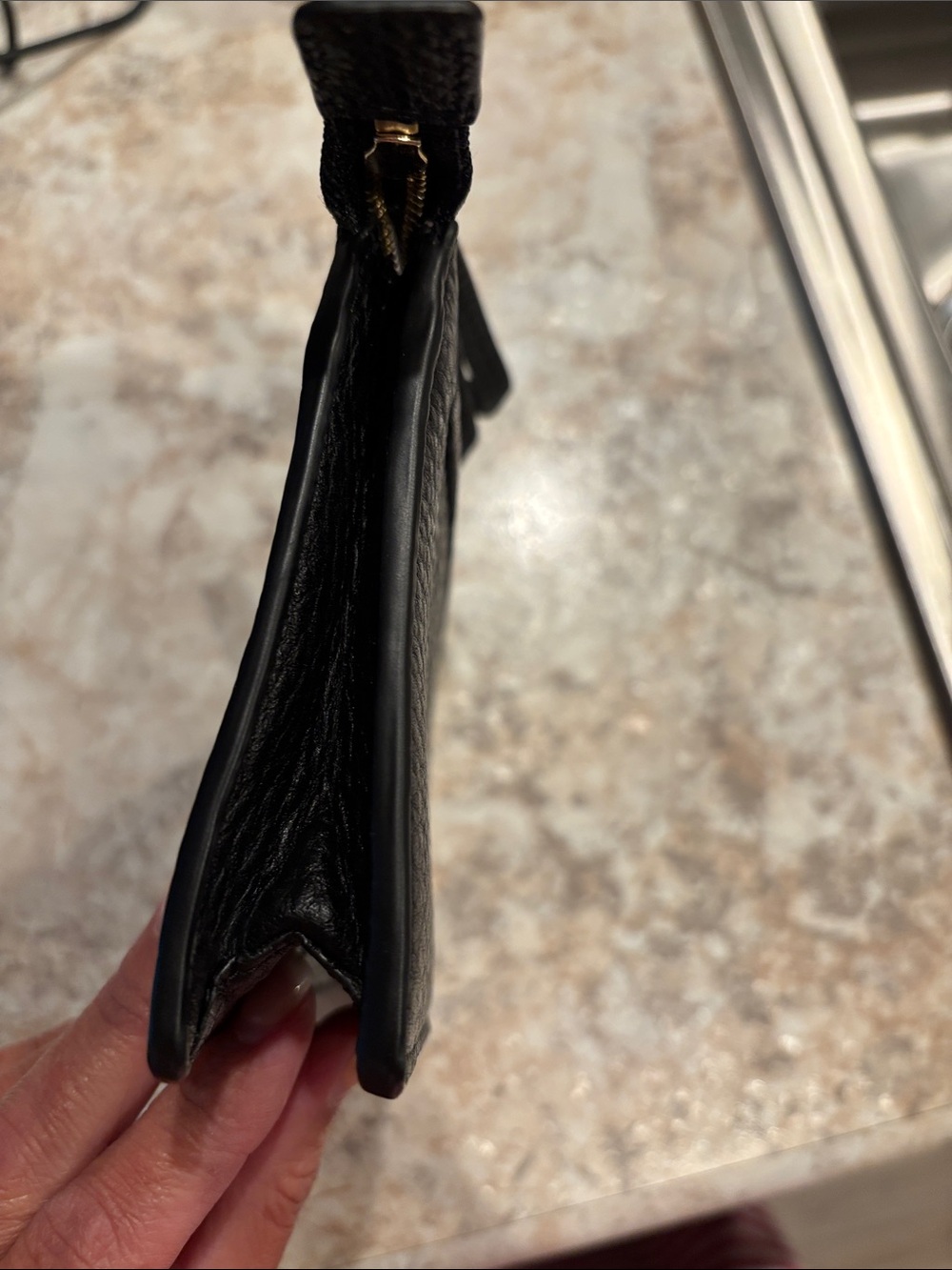 kate spade black pebbled leather wristlet with bow and tassel - Picture 8 of 8